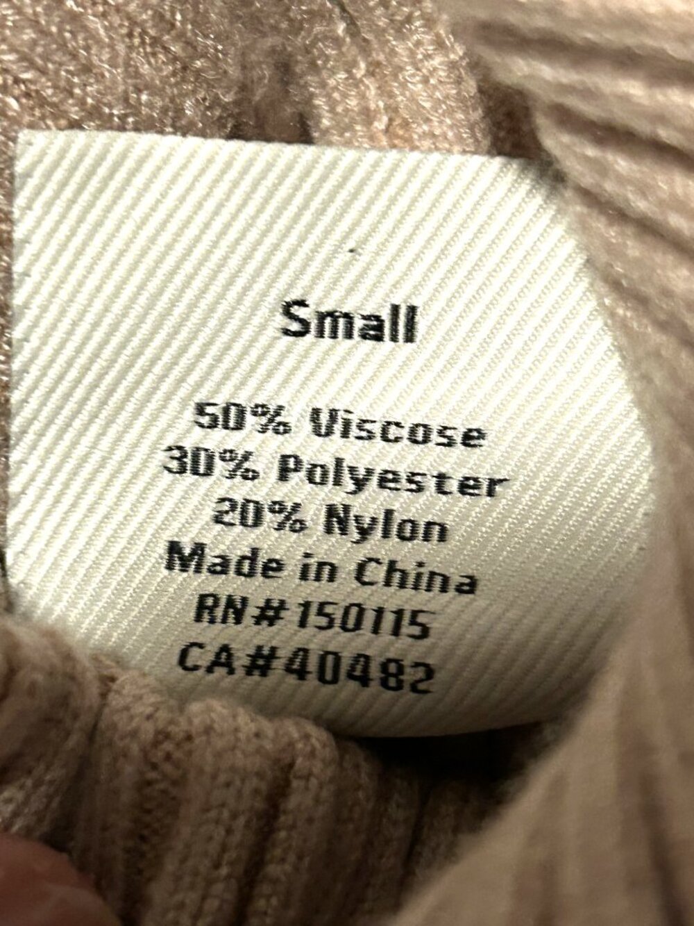 Varley Mayfair tan mock neck knit ribbed sweater, size S - Picture 6 of 7